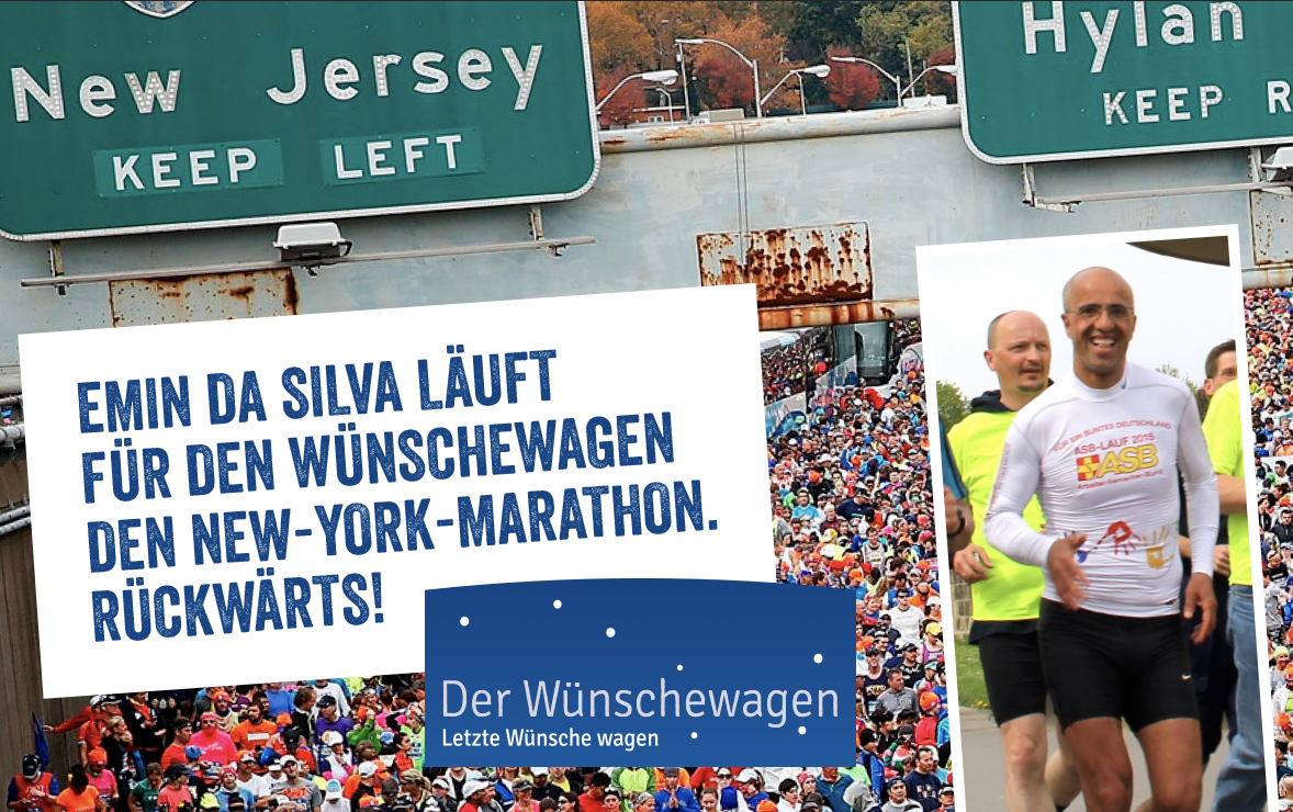 Emin da Silva läuft den New-York-Marathon rückwärts